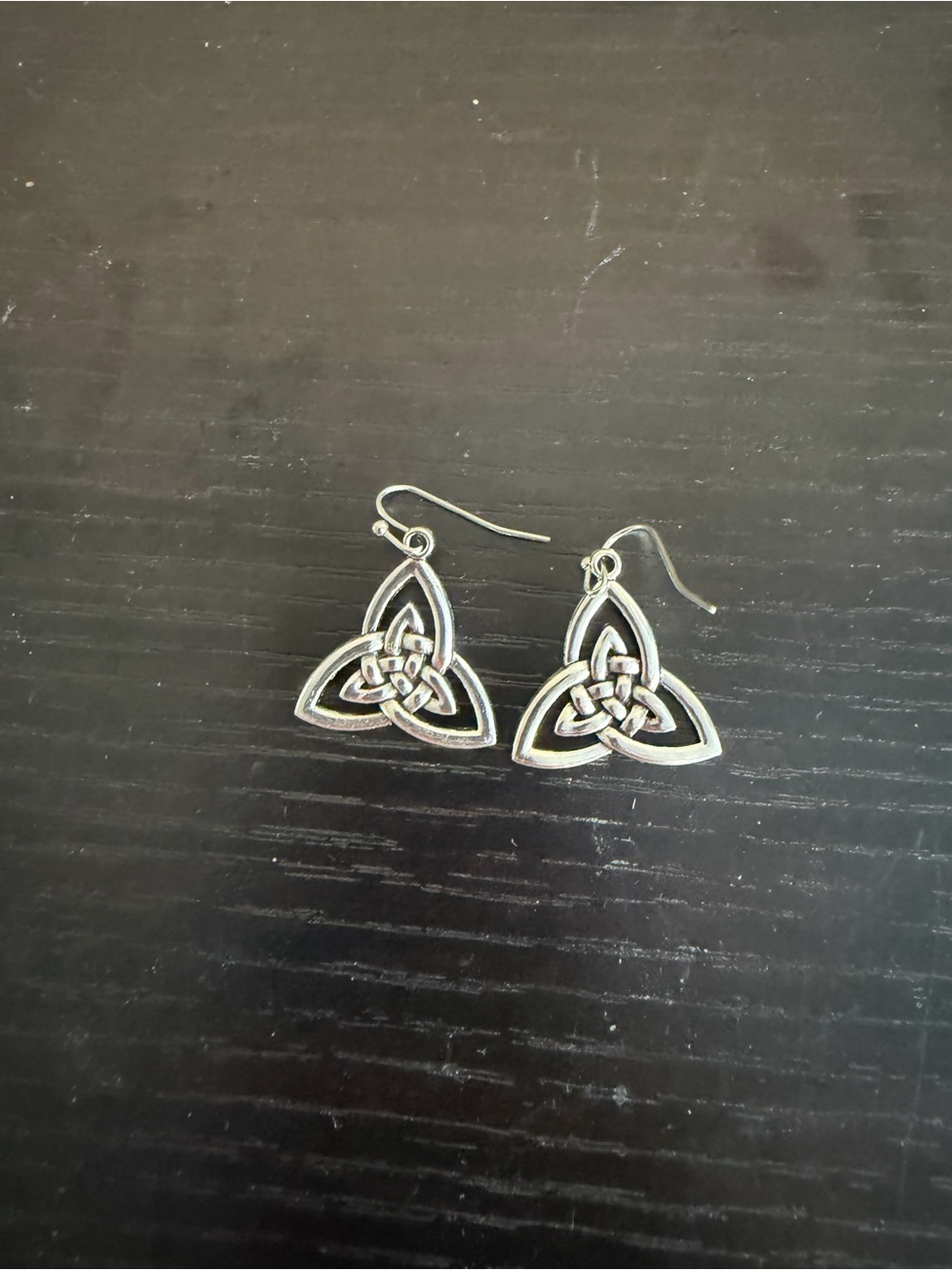 Silver-tone Celtic Knot Drop Earrings